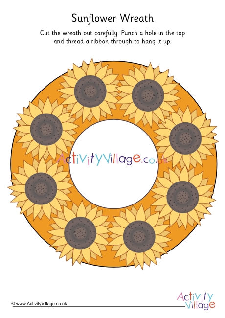 Sunflower wreath printable