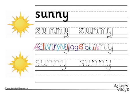 Sunny Handwriting Worksheet