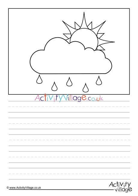 Sunny Showers Weather Symbol Story Paper
