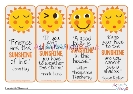 Sunshine quote bookmarks
