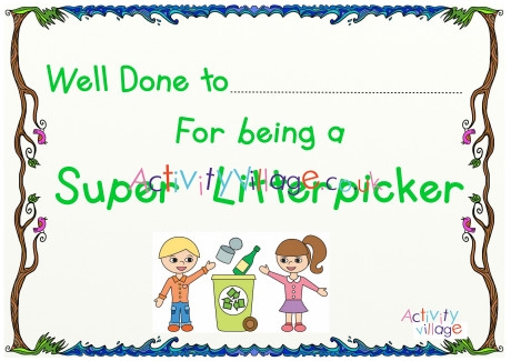 Super Litterpicker Certificate