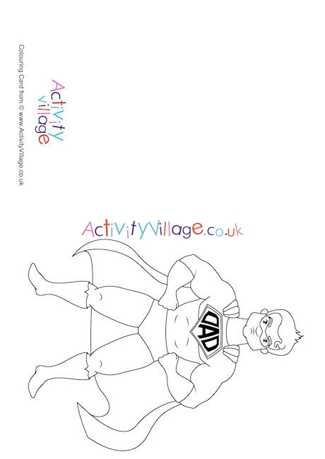 Superdad Colouring Card