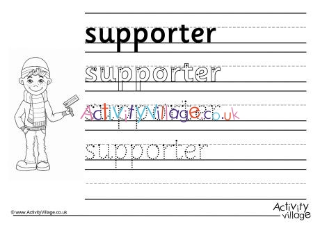 Supporter Handwriting Worksheet