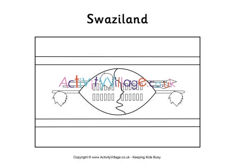 Swaziland flag colouring page