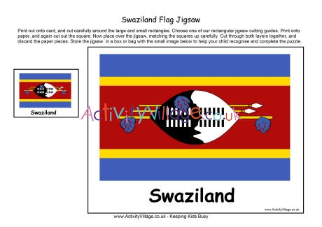 Swaziland flag jigsaw