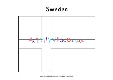 Sweden flag colouring page