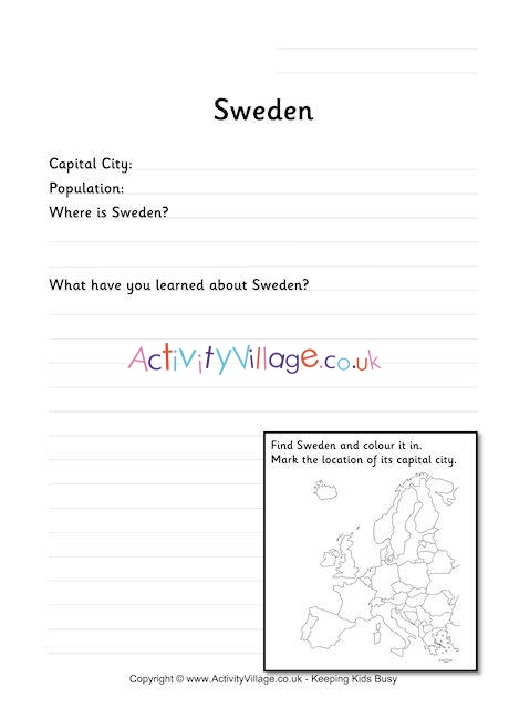 Sweden Worksheet