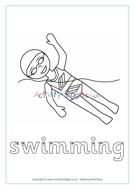 Swimming finger tracing