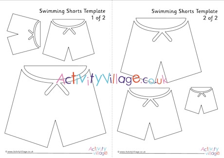 Swimming shorts template