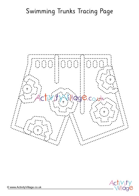 Swimming trunks tracing page