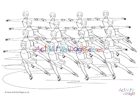 Synchronised skating colouring page
