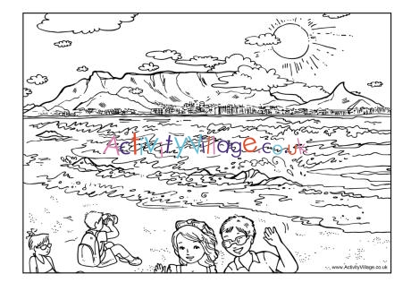 Table mountain colouring page