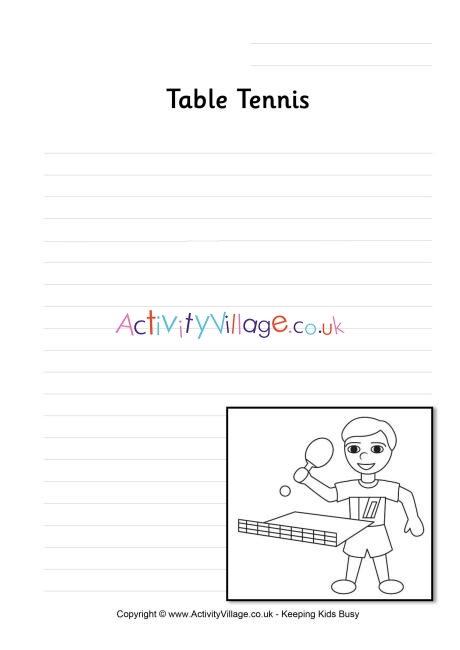 Table Tenis writing page