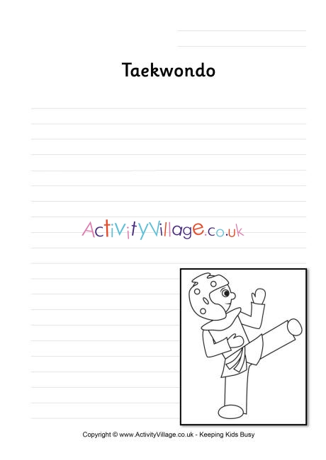 Taekwondo writing page