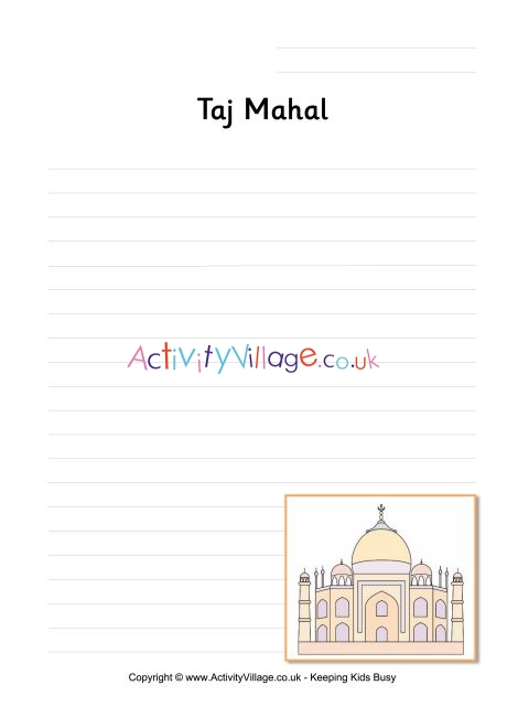 Taj Mahal writing page