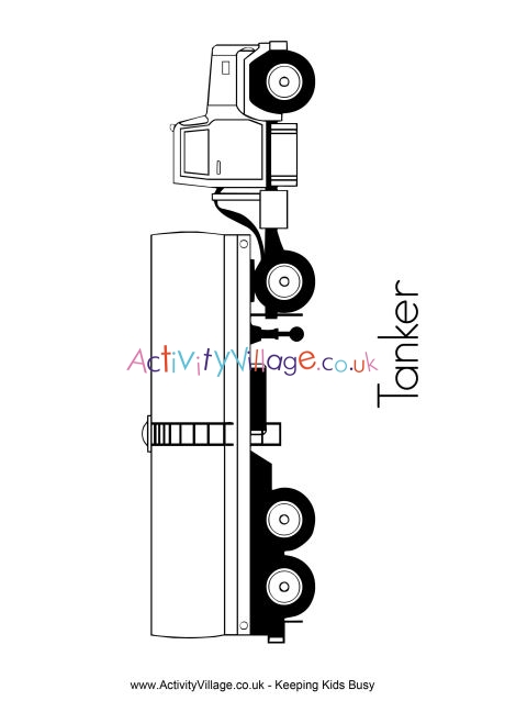 Tanker colouring page