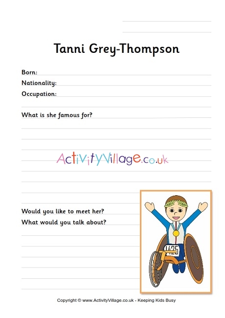 Tanni Grey-Thompson worksheet