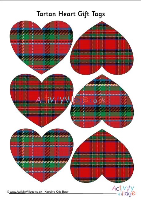 Tartan heart gift tags