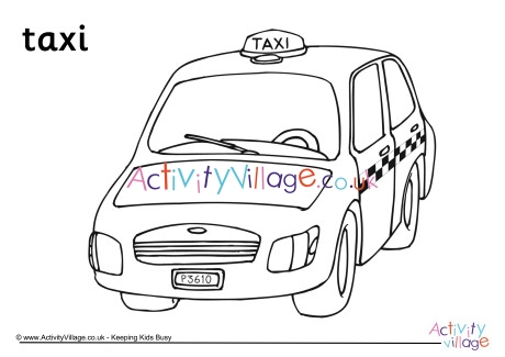 Taxi Colouring Page