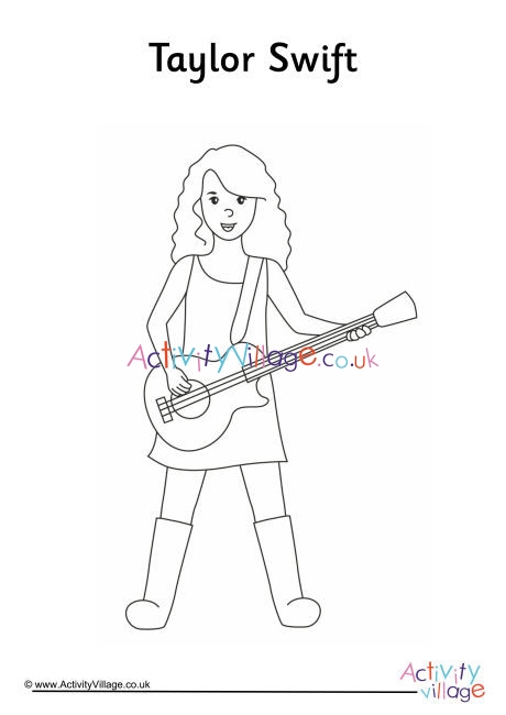 Taylor Swift Colouring Page