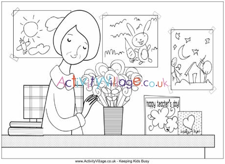 Teacher appreciation colouring page