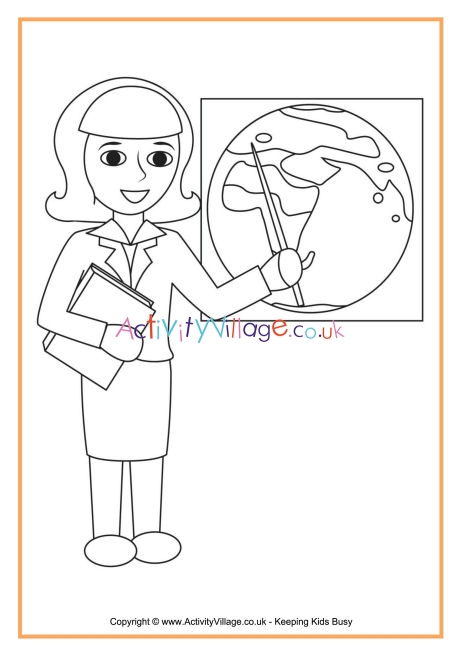 Teacher colouring page 1
