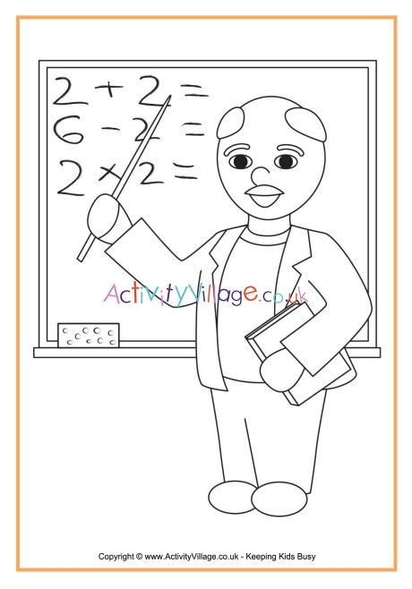 Teacher colouring page 2