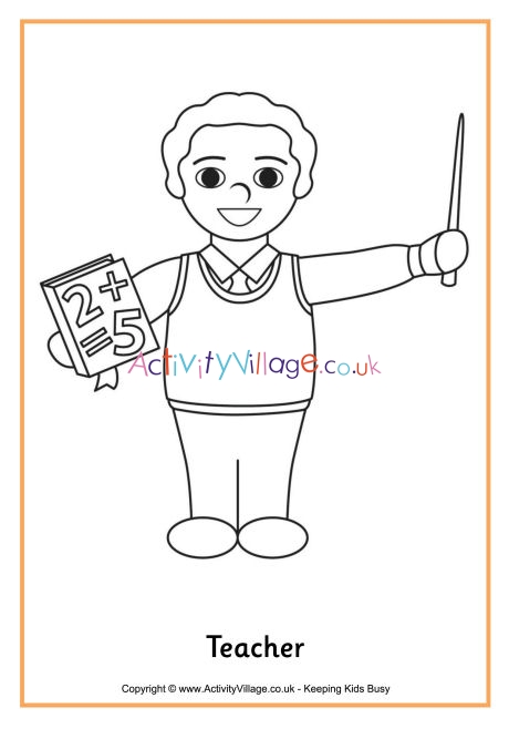 Teacher colouring page 3