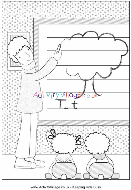 Teacher colouring page
