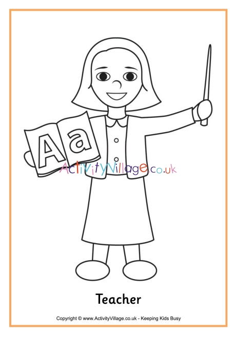 Teacher colouring page 4