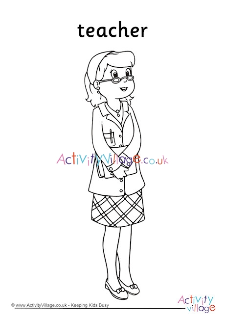 Teacher Colouring Page 5