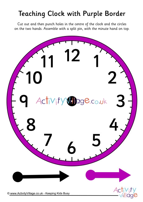 Teaching Clock Purple Border