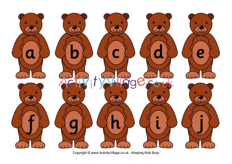 Teddy alphabet - lower case