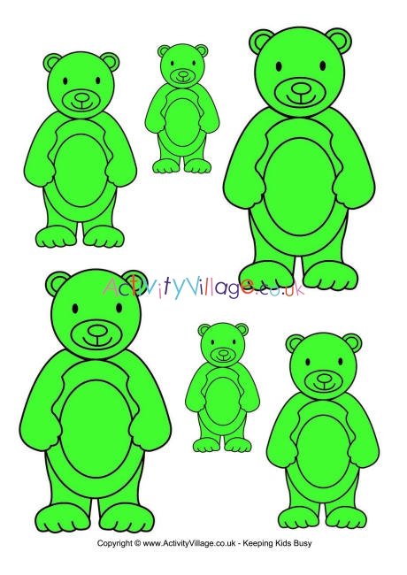 Teddy bear sorting - green
