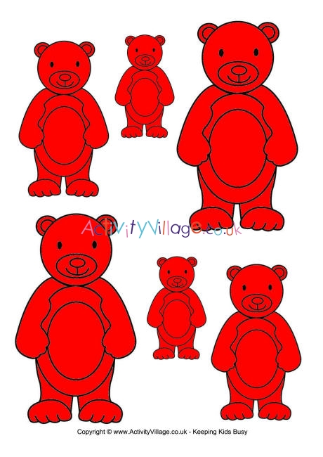 Teddy bear sorting - red