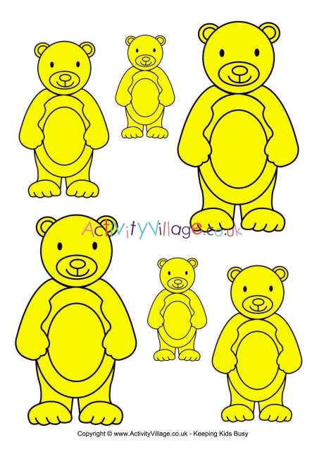 Teddy bear sorting - yellow