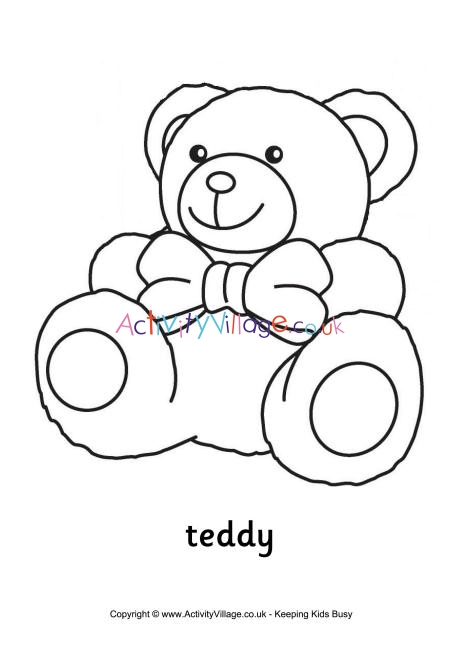 Teddy colouring page 2