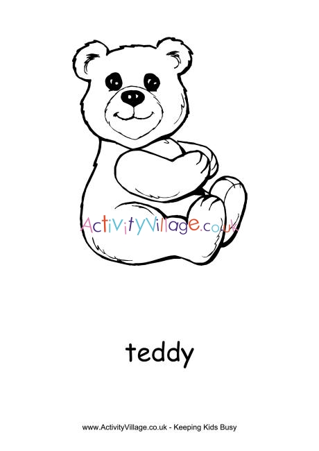 Teddy colouring page