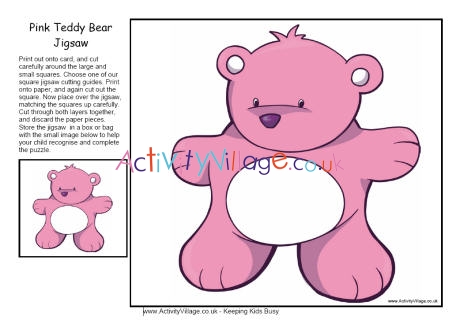 Teddy jigsaw - pink