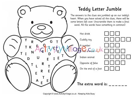 Teddy letter jumble