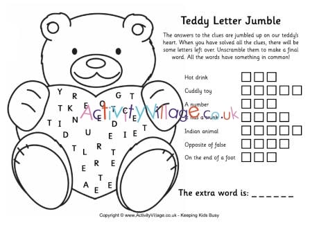 Teddy letter jumble