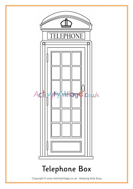 Telephone Box colouring page
