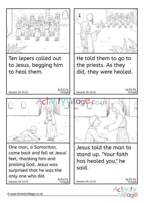 Ten Lepers Story Sequencing Cards