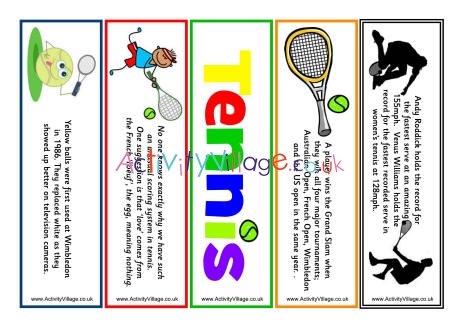 Tennis bookmarks - facts