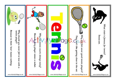 Tennis bookmarks - jokes