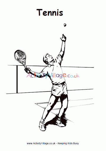 Tennis colouring page