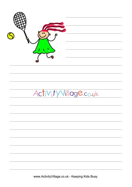 Tennis girl writing paper