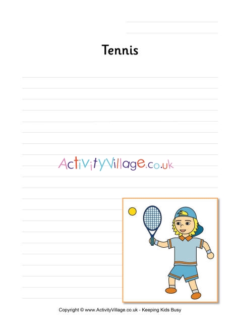 Tennis writinng page