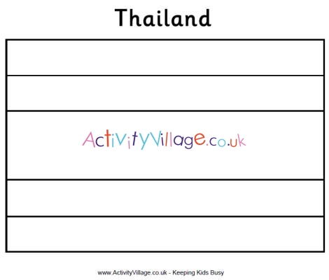 Thailand flag colouring page