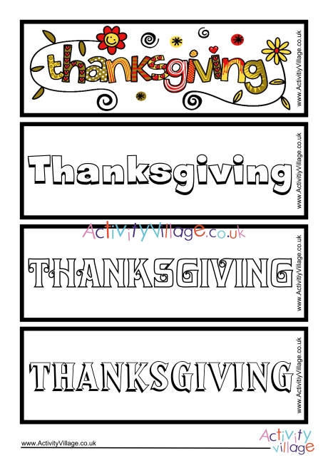 Thanksgiving Colouring Bookmarks